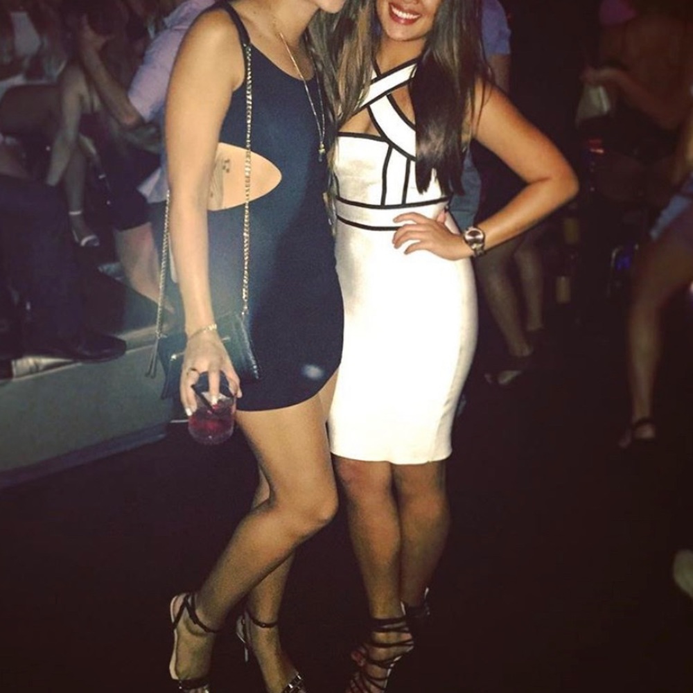 Bodycon black and white dress